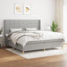 Pat box spring cu saltea, gri deschis, 200x200 cm, textil - WALTI WALTI