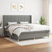 Pat box spring cu saltea, gri închis, 200x200 cm, textil - WALTI WALTI