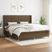 Pat box spring cu saltea, maro închis, 200x200 cm, textil - WALTI WALTI