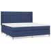 Pat box spring cu saltea, albastru, 200x200 cm, textil - WALTI WALTI