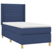 Pat box spring cu saltea, albastru, 80x200 cm, textil - WALTI WALTI