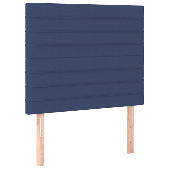 Pat box spring cu saltea, albastru, 80x200 cm, textil - WALTI WALTI