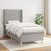 Pat box spring cu saltea, gri deschis, 90x190 cm, textil - WALTI WALTI