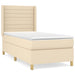 Pat box spring cu saltea, crem, 90x200 cm, textil - WALTI WALTI