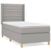 Pat box spring cu saltea, gri deschis, 100x200 cm, textil - WALTI WALTI