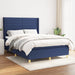 Pat box spring cu saltea, albastru, 140x200 cm, textil - WALTI WALTI