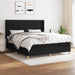 Pat box spring cu saltea, negru, 160x200 cm, textil - WALTI WALTI