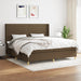 Pat box spring cu saltea, maro închis, 200x200 cm, textil - WALTI WALTI