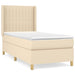 Pat box spring cu saltea, crem, 90x190 cm, textil - WALTI WALTI