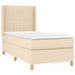 Pat box spring cu saltea, crem, 90x190 cm, textil - WALTI WALTI