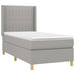 Pat box spring cu saltea, gri deschis, 90x200 cm, textil - WALTI WALTI