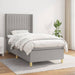 Pat box spring cu saltea, gri deschis, 90x200 cm, textil - WALTI WALTI