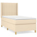 Pat box spring cu saltea, crem, 90x200 cm, textil - WALTI WALTI