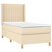 Pat box spring cu saltea, crem, 90x200 cm, textil - WALTI WALTI