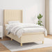 Pat box spring cu saltea, crem, 90x200 cm, textil - WALTI WALTI