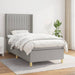 Pat box spring cu saltea, gri deschis, 100x200 cm, textil - WALTI WALTI