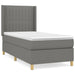 Pat box spring cu saltea, gri închis, 100x200 cm, textil - WALTI WALTI