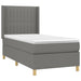 Pat box spring cu saltea, gri închis, 100x200 cm, textil - WALTI WALTI
