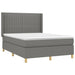 Pat box spring cu saltea, gri închis, 140x190 cm, textil - WALTI WALTI