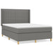 Pat box spring cu saltea, gri închis, 140x200 cm, textil - WALTI WALTI