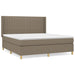 Pat box spring cu saltea, gri taupe, 160x200 cm material textil - WALTI WALTI