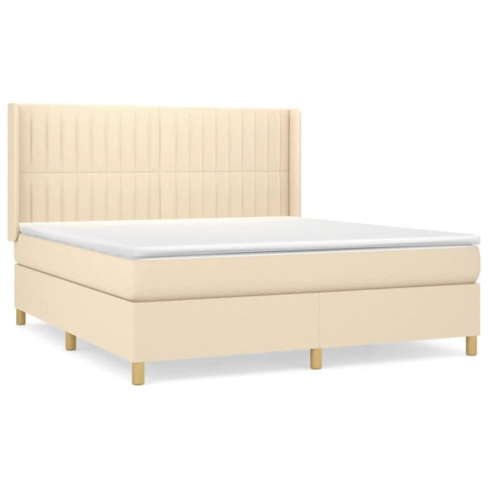 Pat continental cu saltea, crem, 180x200 cm, textil - WALTI WALTI