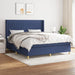Pat box spring cu saltea, albastru, 180x200 cm, material textil - WALTI WALTI