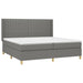 Pat box spring cu saltea, gri închis, 200x200 cm, textil - WALTI WALTI