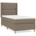 Pat box spring cu saltea, gri taupe, 80x200 cm, textil - WALTI WALTI