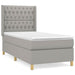 Pat box spring cu saltea, gri deschis, 90x190 cm, textil - WALTI WALTI