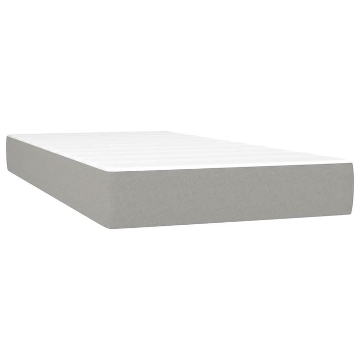 Pat box spring cu saltea, gri deschis, 90x190 cm, textil - WALTI WALTI