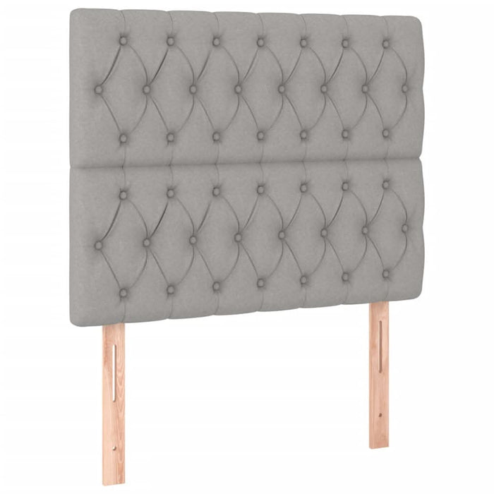 Pat box spring cu saltea, gri deschis, 90x190 cm, textil - WALTI WALTI