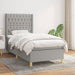 Pat box spring cu saltea, gri deschis, 90x190 cm, textil - WALTI WALTI