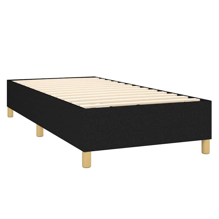 Pat box spring cu saltea, negru, 90x200 cm, textil - WALTI WALTI