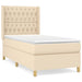 Pat box spring cu saltea, crem, 90x200 cm, textil - WALTI WALTI