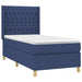 Pat box spring cu saltea, albastru, 90x200 cm, textil - WALTI WALTI