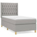 Pat box spring cu saltea, gri deschis, 100x200 cm, textil - WALTI WALTI