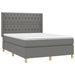 Pat box spring cu saltea, gri închis, 140x190 cm, textil - WALTI WALTI