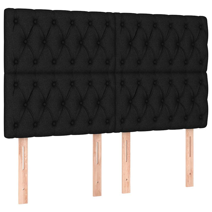 Pat box spring cu saltea, negru, 140x190 cm, textil - WALTI WALTI