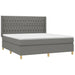 Pat box spring cu saltea, gri închis, 180x200 cm, textil - WALTI WALTI