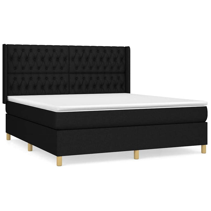 Pat box spring cu saltea, negru, 180x200 cm, catifea - WALTI WALTI