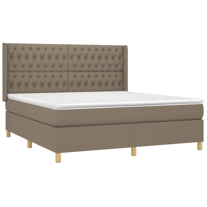 Pat continental cu saltea, gri taupe, 180x200 cm, textil - WALTI WALTI