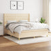 Pat continental cu saltea, crem, 180x200 cm, textil - WALTI WALTI