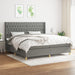 Pat box spring cu saltea, gri închis, 200x200 cm, textil - WALTI WALTI