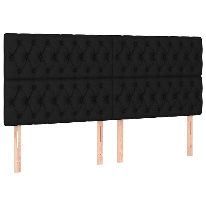 Pat box spring cu saltea, negru, 200x200 cm, textil - WALTI WALTI