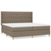 Pat box spring cu saltea, gri taupe, 200x200 cm, textil - WALTI WALTI