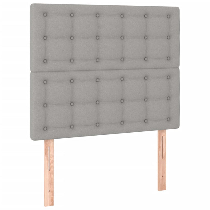 Pat continental cu saltea, gri deschis, 80x200 cm, textil - WALTI WALTI