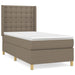 Pat box spring cu saltea, gri taupe, 80x200 cm, textil - WALTI WALTI