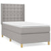 Pat box spring cu saltea, gri deschis, 90x190 cm, textil - WALTI WALTI