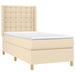 Pat box spring cu saltea, crem, 90x190 cm, textil - WALTI WALTI